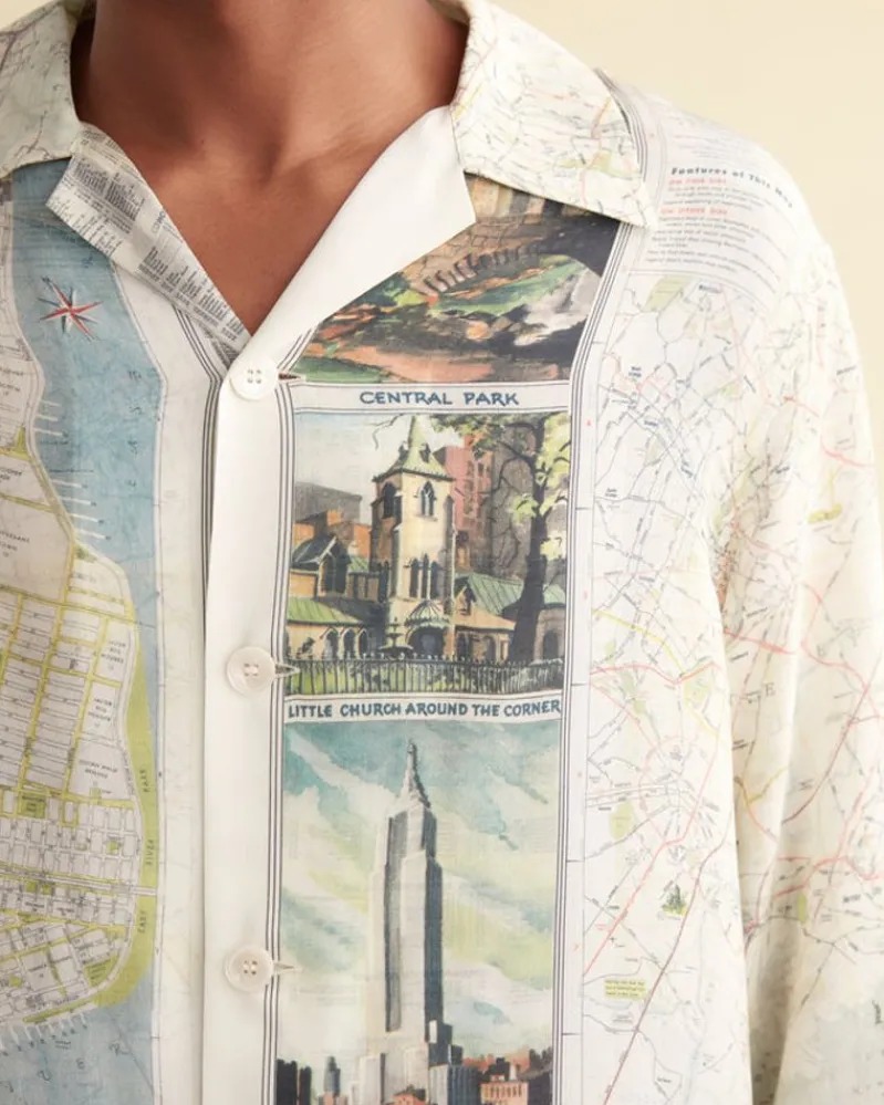 Shirts<BODE New York City Map Long Sleeve Shirt Multi
