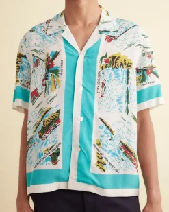 Shirts<BODE Niagara Souvenir Short Sleeve Shirt White