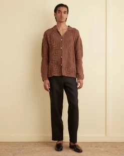 Shirts<BODE Overdye Crochet Shirt Brown