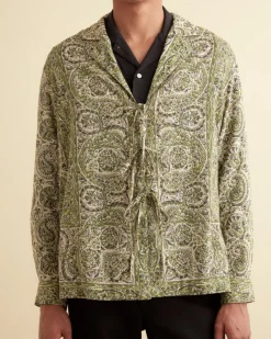 Shirts<BODE Paisley Tie Long Sleeve Shirt Green