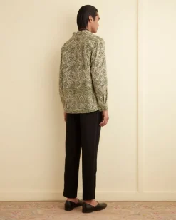 Shirts<BODE Paisley Tie Long Sleeve Shirt Green