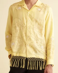 Shirts<BODE Paquerette Fringe Long Sleeve Shirt Yellow