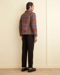 Outerwear<BODE Plaid Log Cabin Quilt Jacket