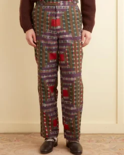 Trousers & Pants<BODE Plaid Log Cabin Trousers