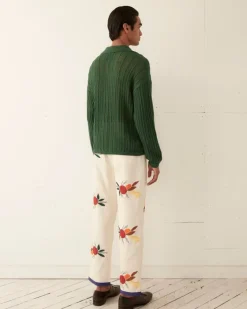 Shirts<BODE Pointelle Polo Long Sleeve Green