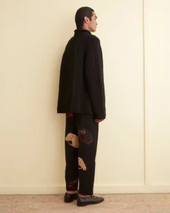 Trousers & Pants<BODE Pony Applique Trousers Black