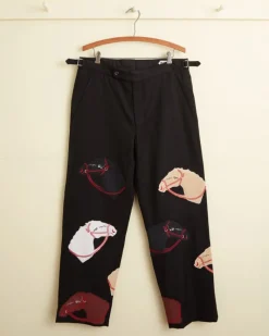 Trousers & Pants<BODE Pony Applique Trousers Black
