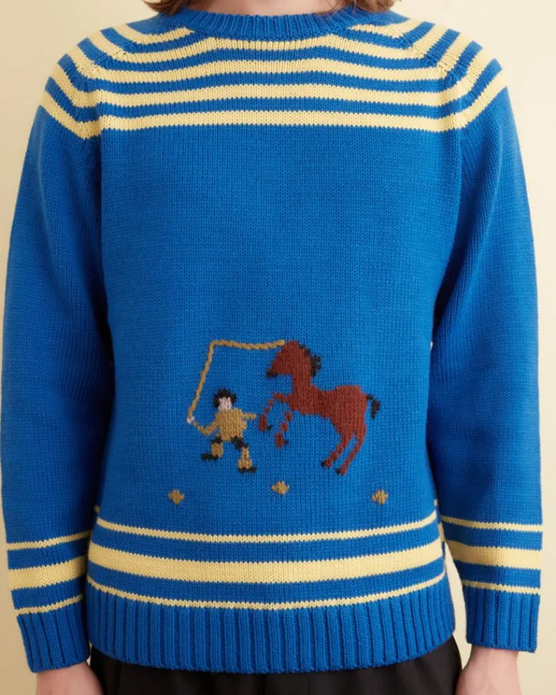Knitwear<BODE Pony Lasso Sweater Multi Blue