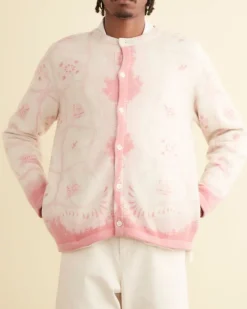 Knitwear<BODE Printed Mill Cardigan Pink/Cream