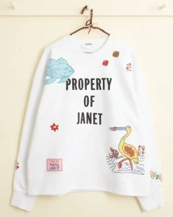 Cut & Sew<BODE Property Of Janet Crewneck White