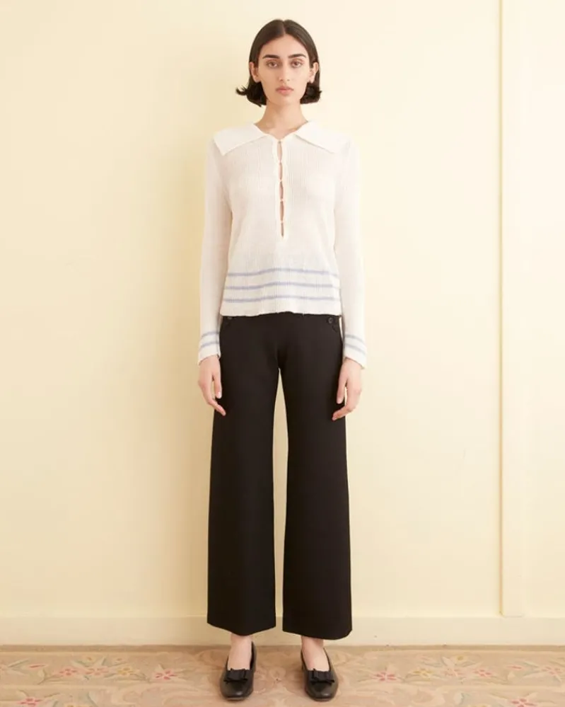 Knitwear<BODE Quincy Stripe Polo Cream