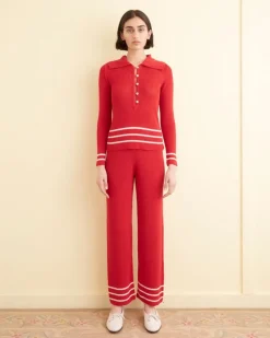 Knitwear<BODE Quincy Stripe Polo Red