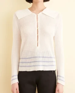 Knitwear<BODE Quincy Stripe Polo Cream