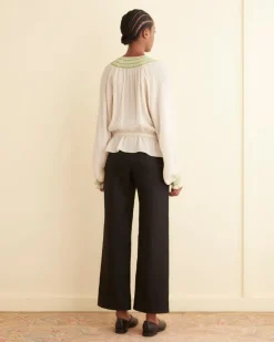Tops<BODE Rearing Stallion Smocked Top Cream