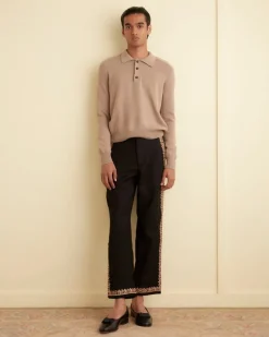 Trousers & Pants<BODE Regal Scallop Trousers Black