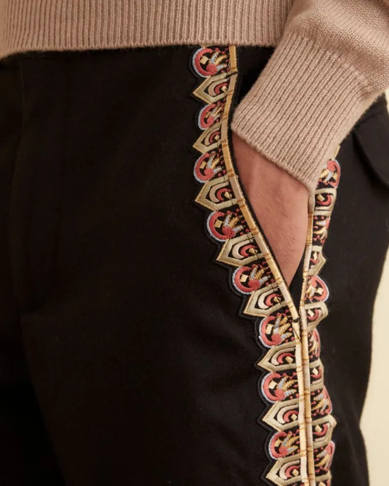 Trousers & Pants<BODE Regal Scallop Trousers Black