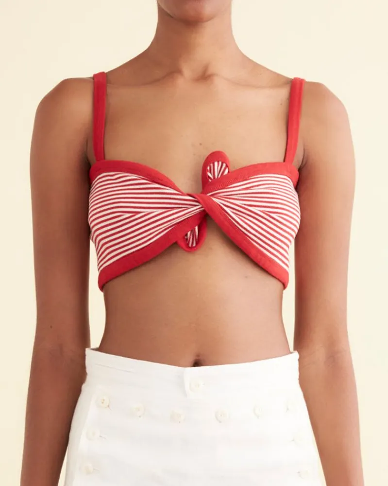 Underpinnings<BODE Revere Stripe Bra Red/Multi