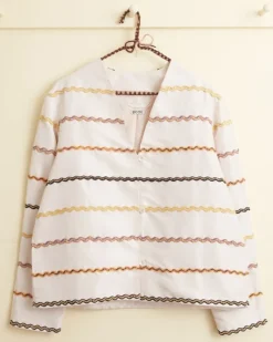 Outerwear<BODE Rickrack Stripe Bombora Jacket Ecru/Multi