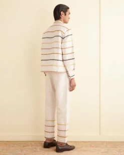 Shirts<BODE Rickrack Stripe Long Sleeve Shirt Ecru/Multi