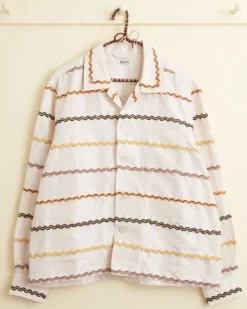 Shirts<BODE Rickrack Stripe Long Sleeve Shirt Ecru/Multi