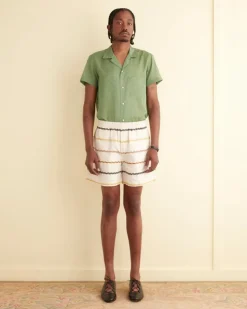 Shorts<BODE Rickrack Stripe Rugby Shorts Ecru/Multi