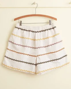 Shorts<BODE Rickrack Stripe Rugby Shorts Ecru/Multi
