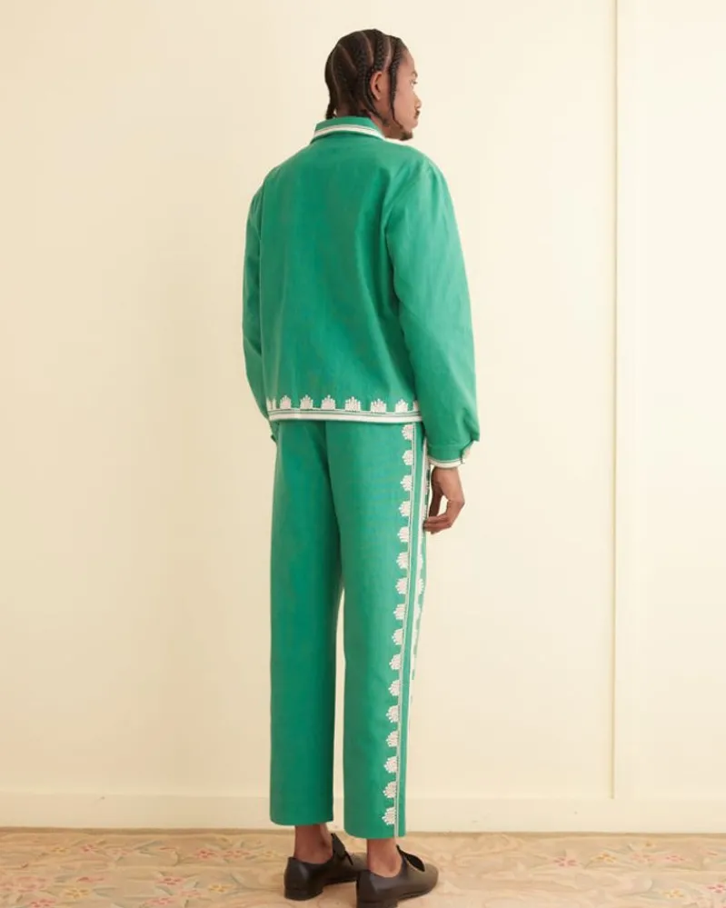 Outerwear<BODE Ripple Applique Jacket Green/Ecru