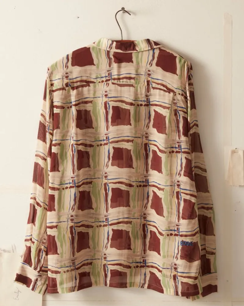 Shirts<BODE Ripple Plaid Long Sleeve Shirt