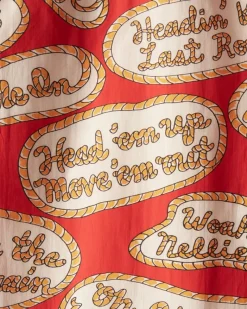 Shirts<BODE Rodeo Slogans Short Sleeve Shirt Red