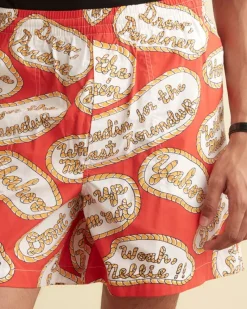 Shorts<BODE Rodeo Slogans Shorts Red