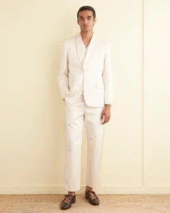Suiting<BODE Roping Shawl Collar Tuxedo Jacket Ecru
