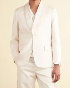 Suiting<BODE Roping Shawl Collar Tuxedo Jacket Ecru