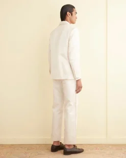 Suiting<BODE Roping Shawl Collar Tuxedo Jacket Ecru