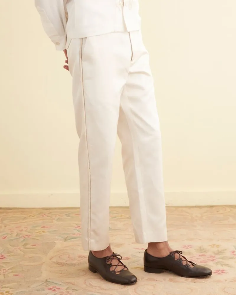 Suiting<BODE Roping Tuxedo Trousers Ecru