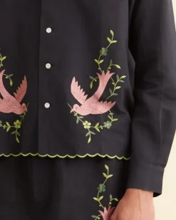 Shirts<BODE Rosefinch Long Sleeve Shirt Black