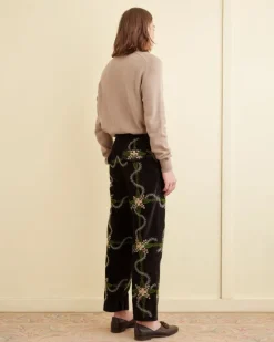 Trousers & Pants<BODE Rosemallow Trousers Black