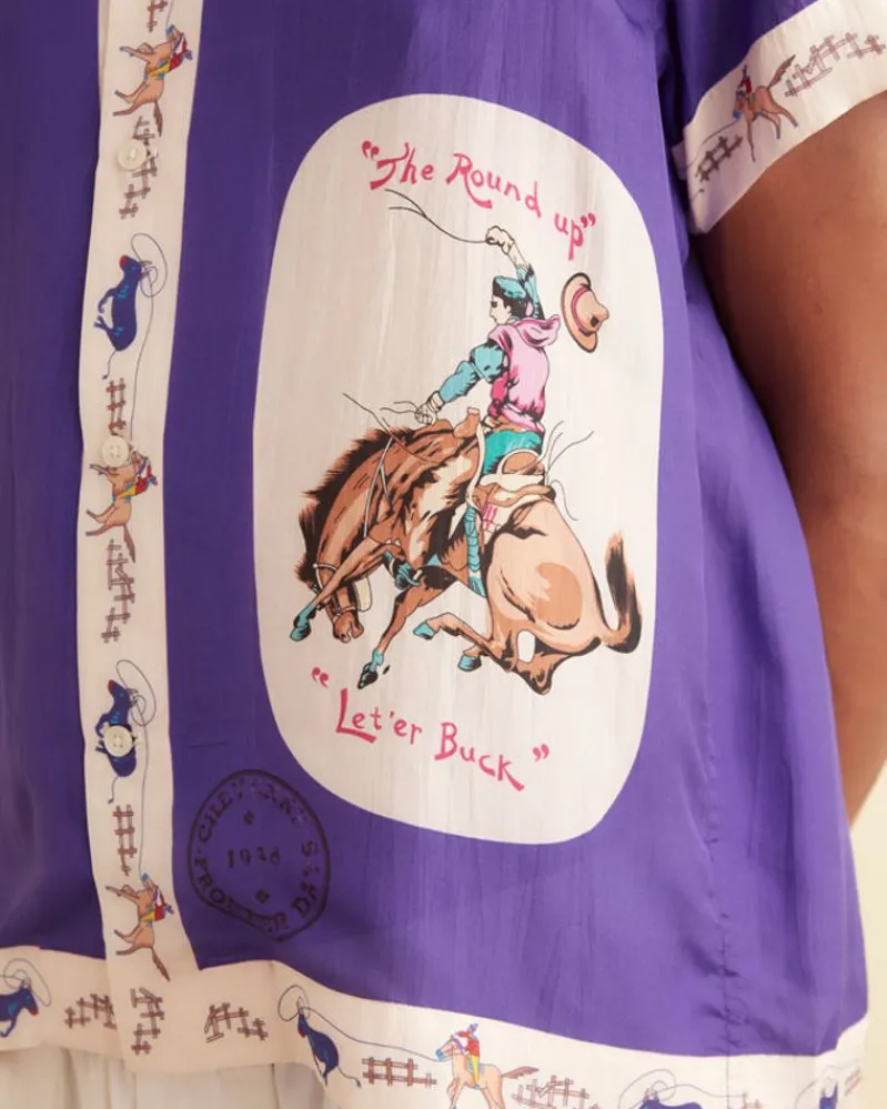 Shirts<BODE Round Up Short Sleeve Shirt Purple