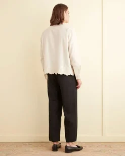 Shirts<BODE Scalloped Acorn Long Sleeve Shirt Cream