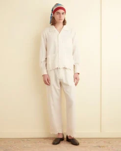Trousers & Pants<BODE Scalloped Acorn Pajama Pants Cream
