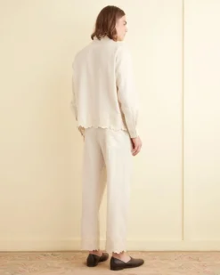 Trousers & Pants<BODE Scalloped Acorn Pajama Pants Cream