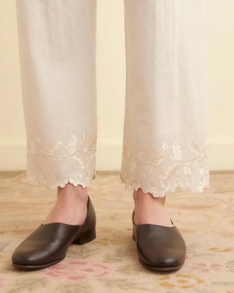 Trousers & Pants<BODE Scalloped Acorn Pajama Pants Cream