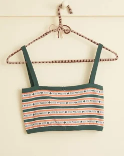 Underpinnings<BODE Scottie Jacquard Bra Green/Orange