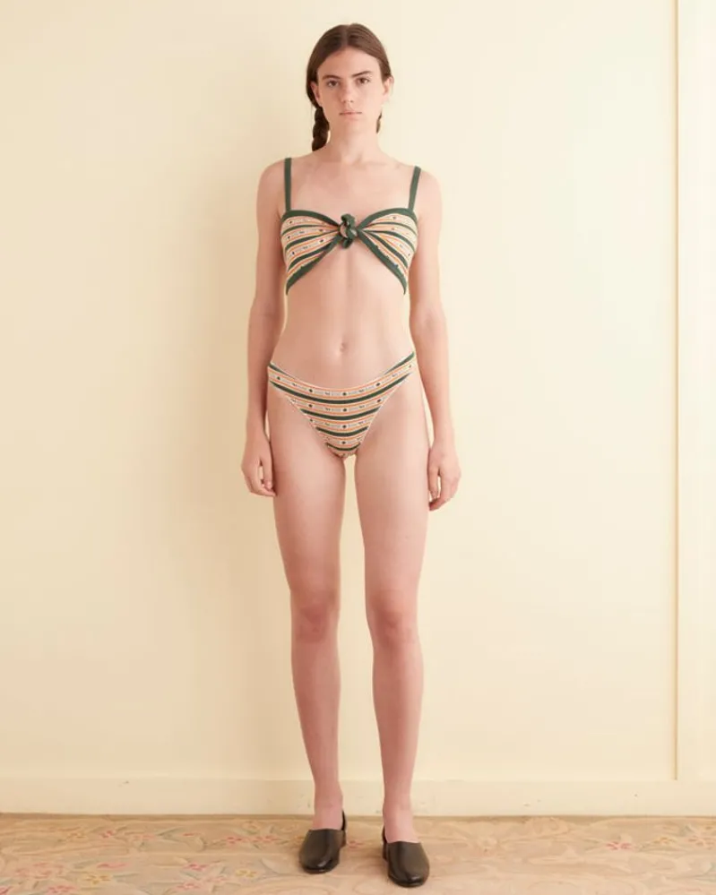 Underpinnings<BODE Scottie Jacquard Bra Green/Orange
