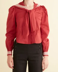 Tops<BODE Seafarer Shirt Red/Cream