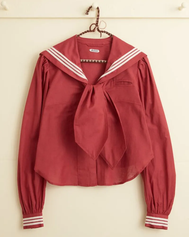Tops<BODE Seafarer Shirt Red/Cream