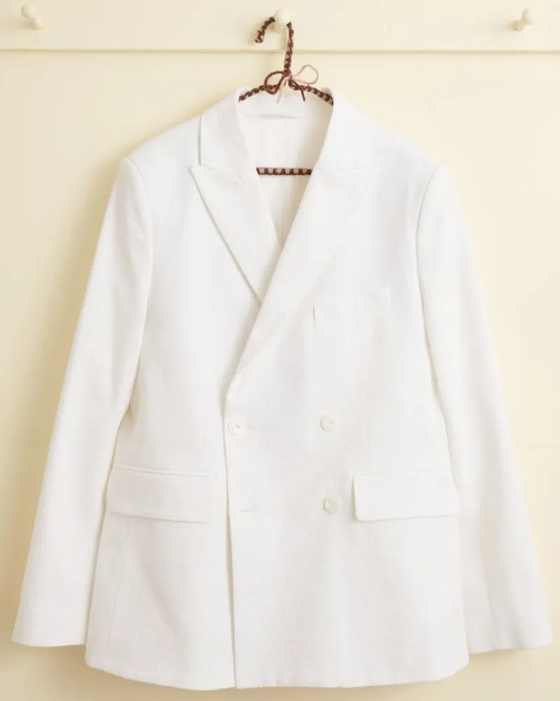 Outerwear<BODE Seersucker Double-Breasted Suit Jacket White