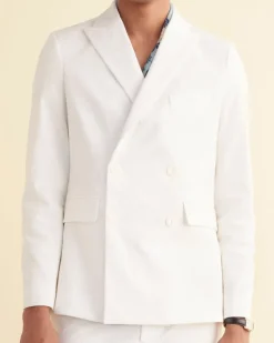 Suiting<BODE Seersucker Double-Breasted Suit Jacket White