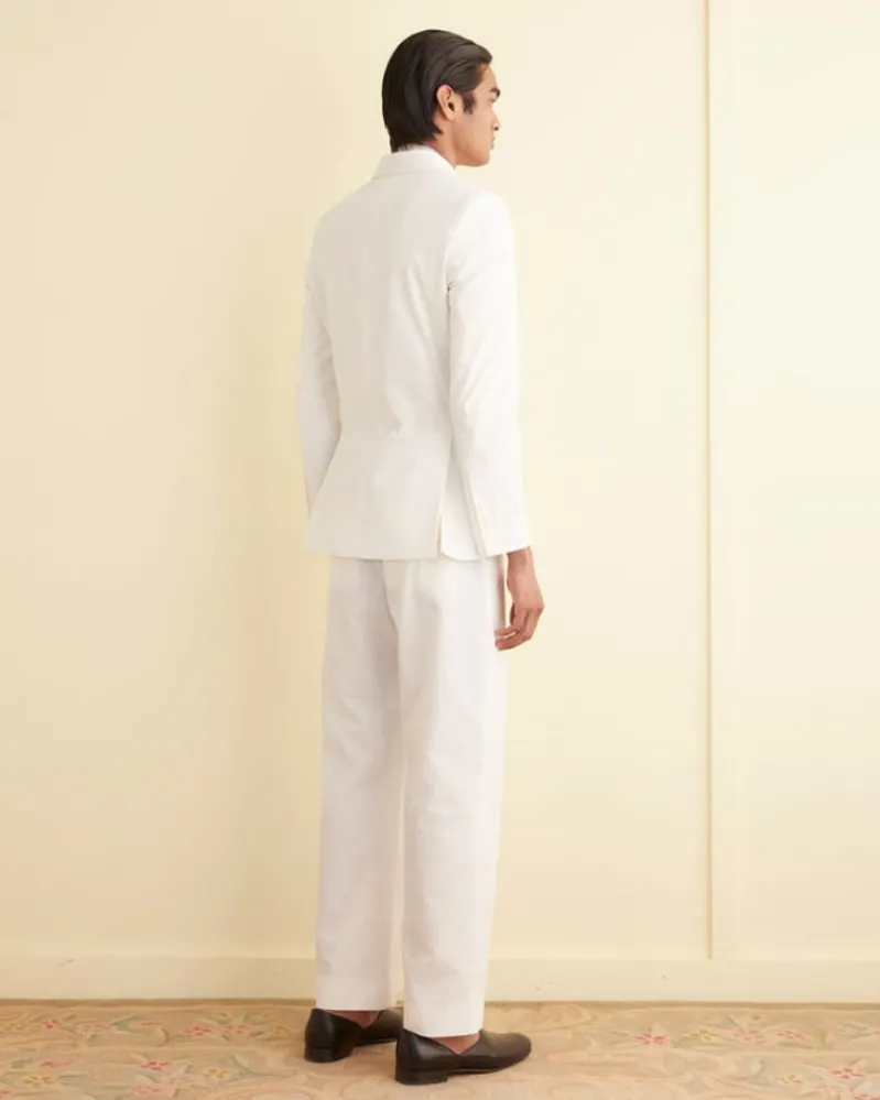 Suiting<BODE Seersucker Double-Breasted Suit Jacket White