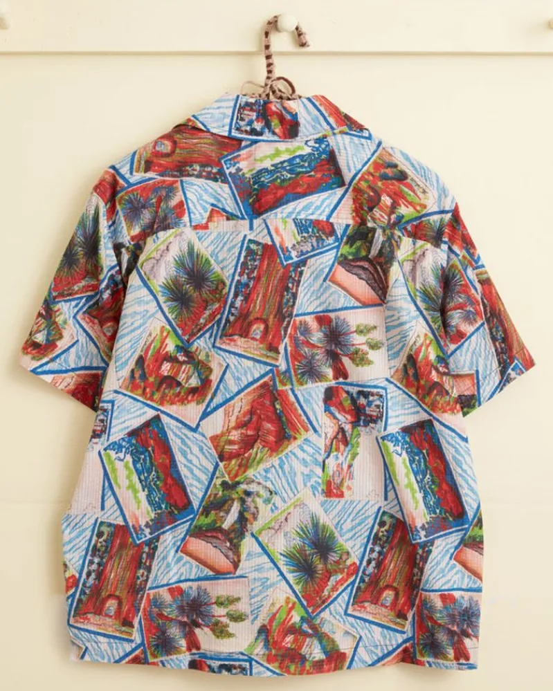 Shirts<BODE Seersucker Postcard Short Sleeve Shirt