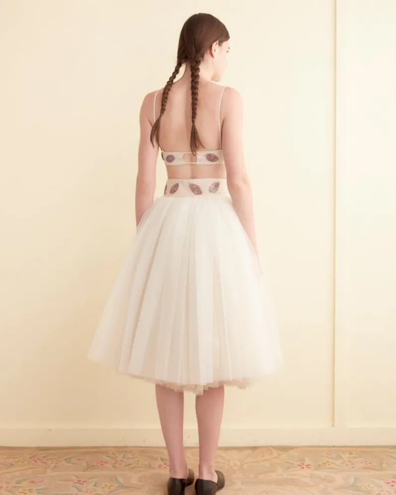 Skirts<BODE Sequin Sunset Lily Skirt Cream